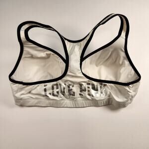 Victoria's Secret LOVE PINK Yoga Pushup Sports Bra - White Black - Medium